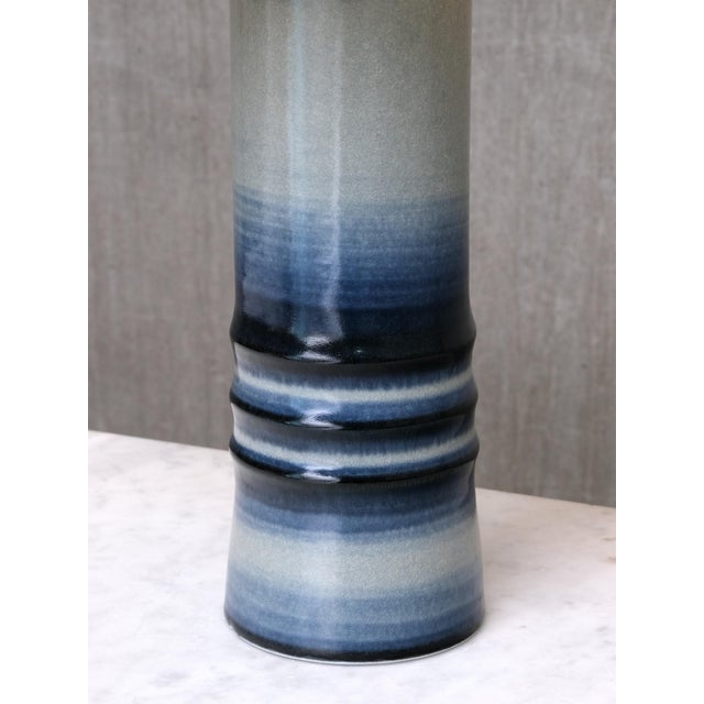 Textile Large Gradient Blue Ceramic Table Lamp by Olle Alberius for Rörstrand, Sweden, 1960s For Sale - Image 7 of 12