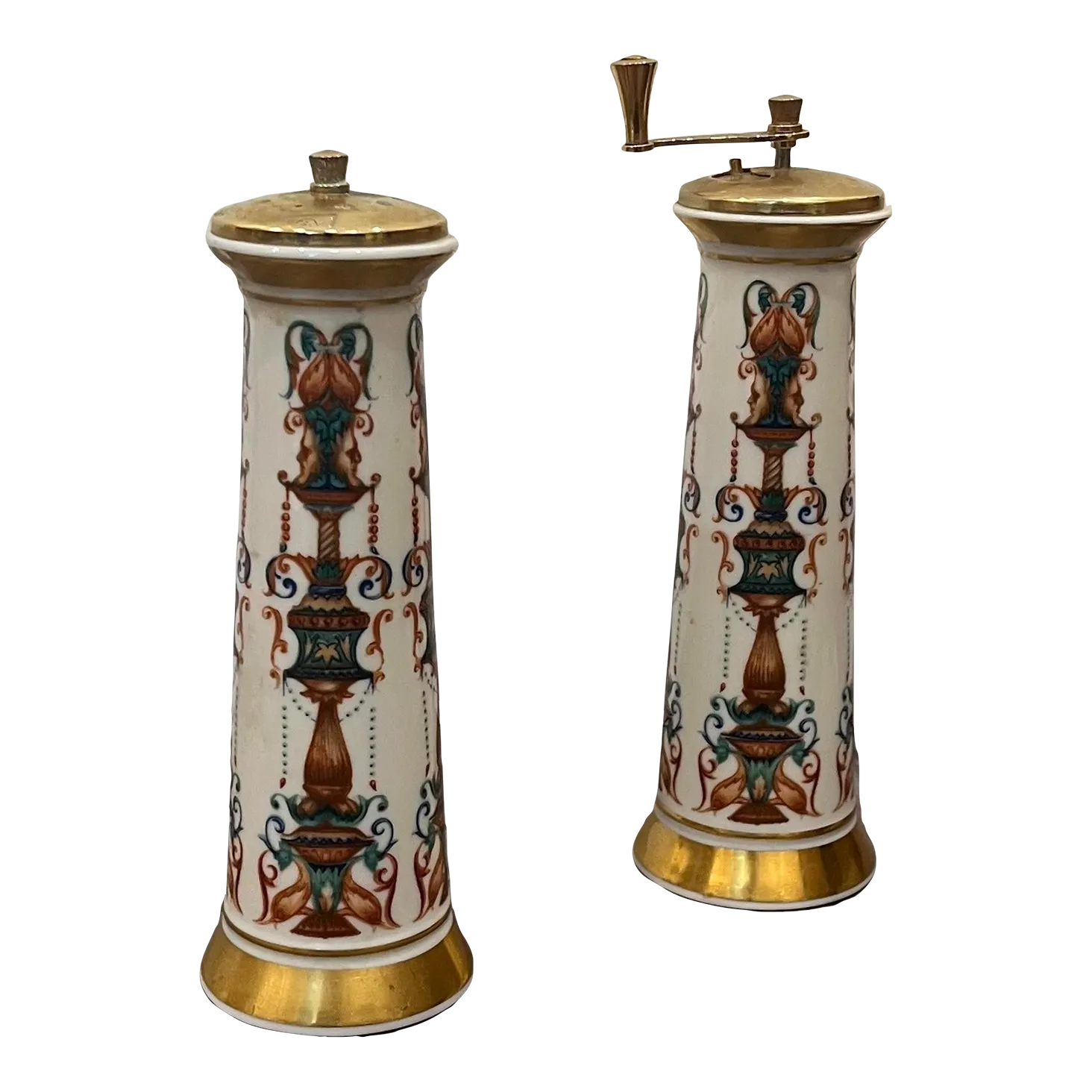 1970s Lenox 24k Lido Pattern Salt and Pepper Mill- Set of 2 | Chairish