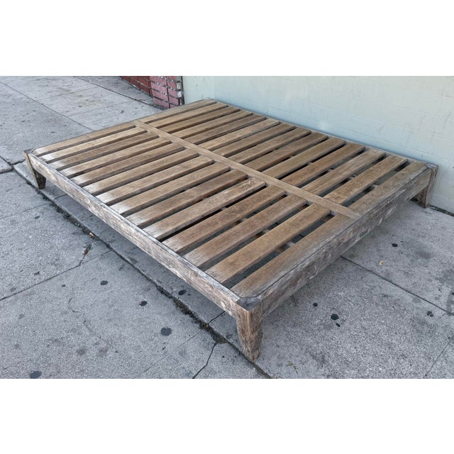 Beautifully chaise lounge design by Restoration Hardware. This wonderful piece is crafted from solid teak wood and...