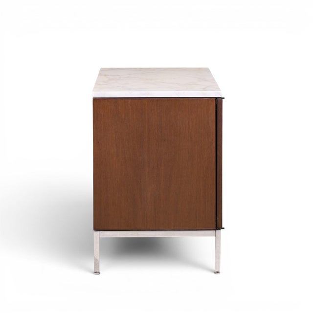 Florence Knoll Florence Knoll Mid Century Walnut and Marble Credenza For Sale - Image 4 of 8