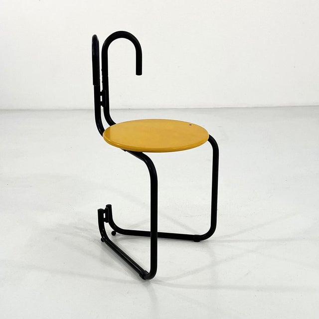 Postmodern Black & Yellow Binda Chair by Luca Leonori & Stefano Stefani for Pallucco, 1980s For Sale - Image 3 of 9