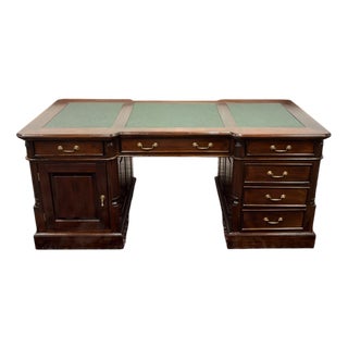 English Desk with Green Inlay For Sale