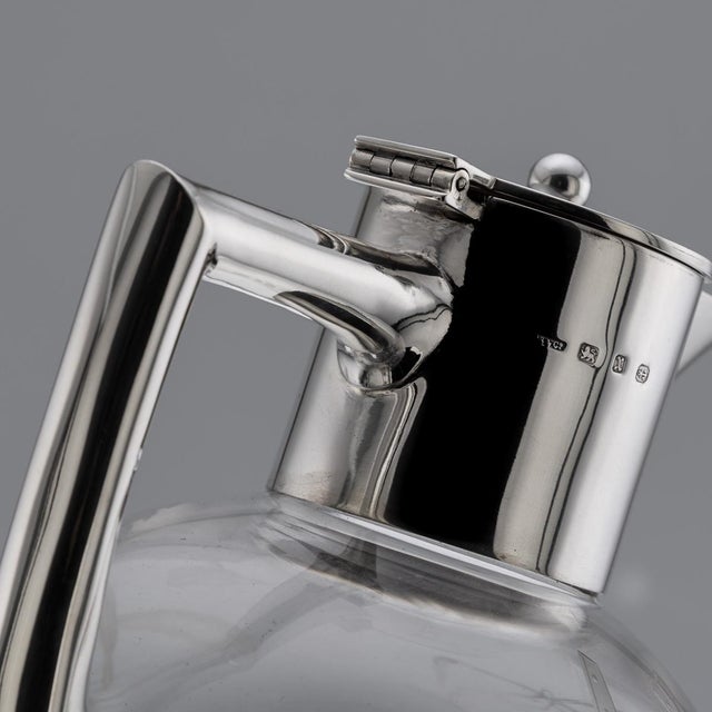 Antique English Silver and Etched Glass Claret Jug, 1897 For Sale - Image 14 of 18