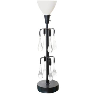 Erik Hoglund Iron and Blown Teardrop Glass Lamp For Sale