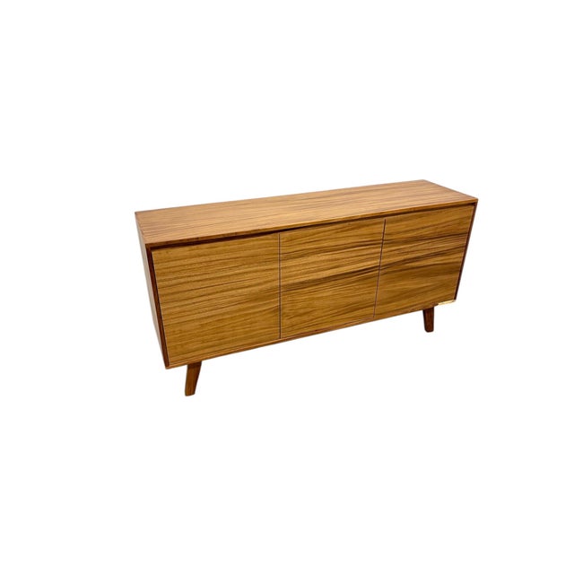 Mid-Century Modern Mid Century Modern Style Credenza 3 Door Tv Cabinet. For Sale - Image 3 of 10