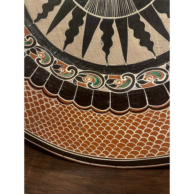 Late 20th Century Sun Folk Art Plate From Tonala, Mexico For Sale - Image 4 of 9