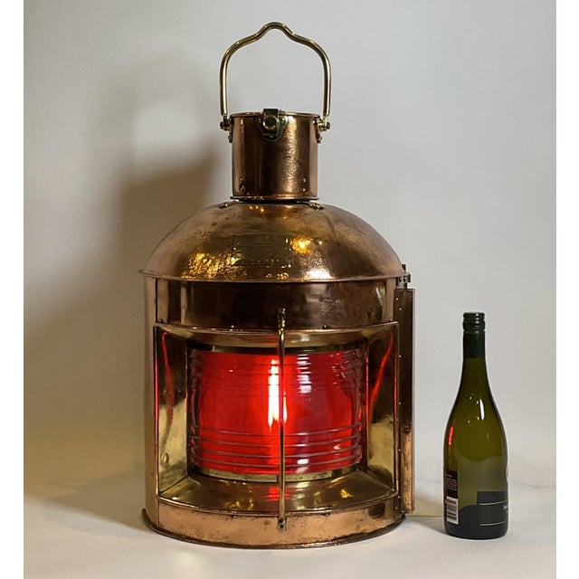 Mid 20th Century Large Copper Ships Lantern For Sale - Image 5 of 12