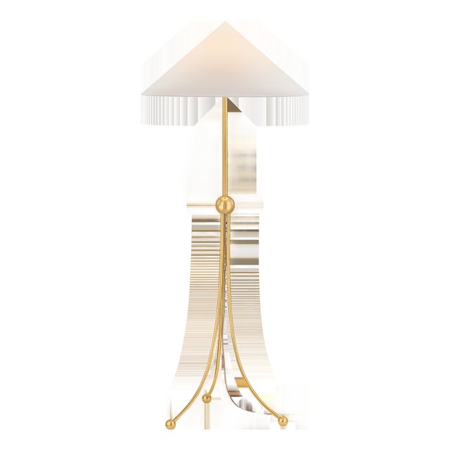 Mitzi Katya 25.5 in. 1 Light Floor Lamp in Aged Brass Finish For Sale