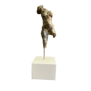 Mid- Century Modern Bronze Abstract Figurative Female Sculpture (14” High) For Sale