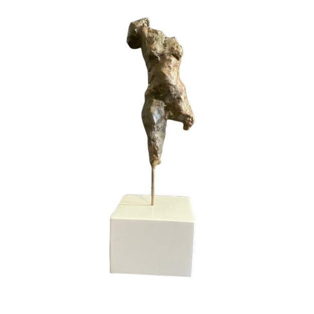 Mid- Century Modern Bronze Abstract Figurative Female Sculpture (14” High) For Sale