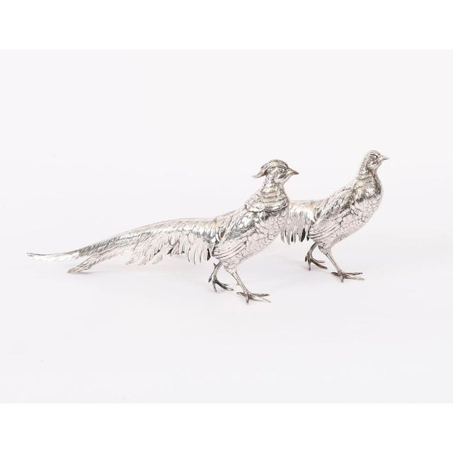 Antique German 830 Silver Pheasants, 19th Century, Set of 2 For Sale - Image 6 of 18