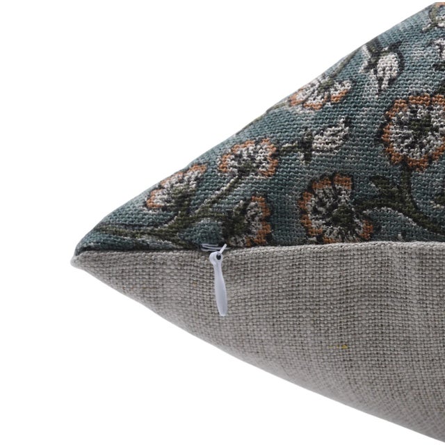 Farmhouse Throw Pillow Cover Designer Collection of Hand Block Print 12x20 Inch- Himachal For Sale - Image 3 of 5