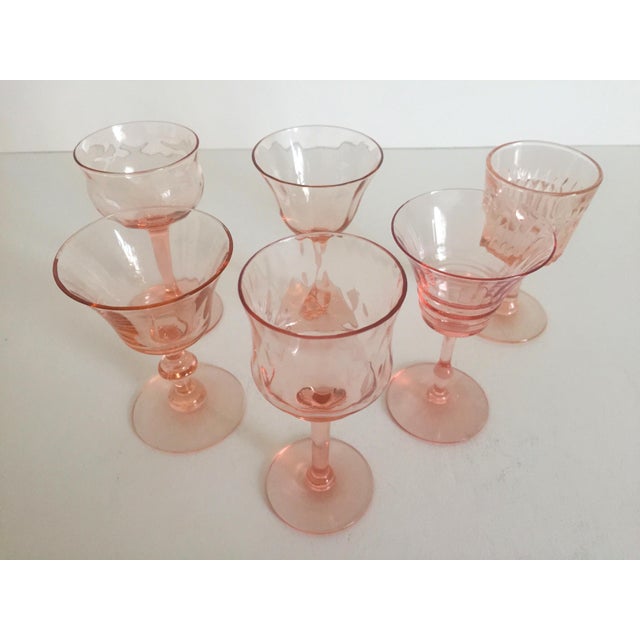 Vintage Blush Pink Wine Glasses Set of 6 Chairish