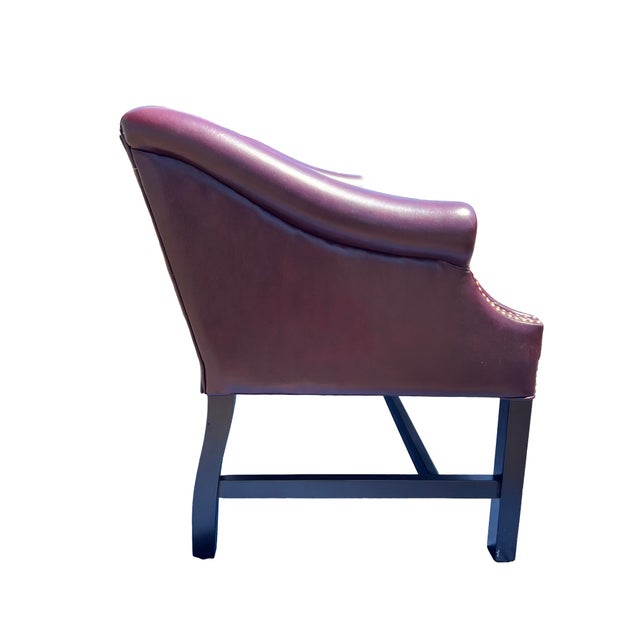 Textile Vintage Tufted Chesterfield Style Sofa or Settee With Brass Rivets For Sale - Image 7 of 8