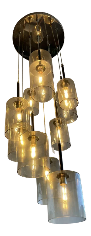 Smoked Glass Cascading Chandelier in Nickel by Arteriors Home