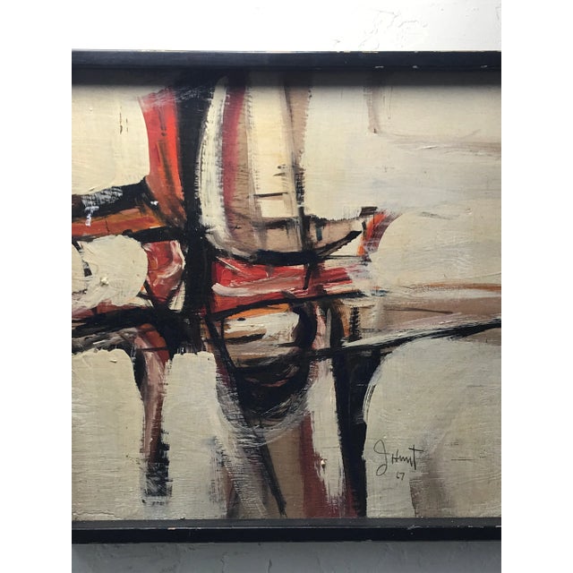 1960s Modern Abstract Painting, Signed C.1967 For Sale - Image 4 of 7