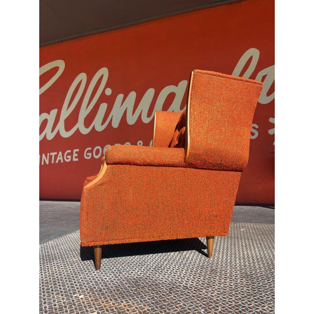 Mid Century Wingback Armchair For Sale In Tampa - Image 6 of 9