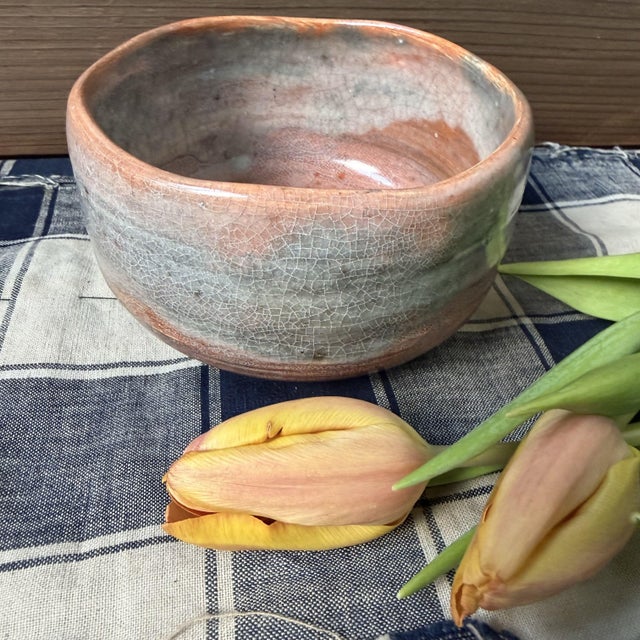 Cream Japanese Raku-Ware Matcha Chawan Tea Bowl, 1970s For Sale - Image 8 of 10