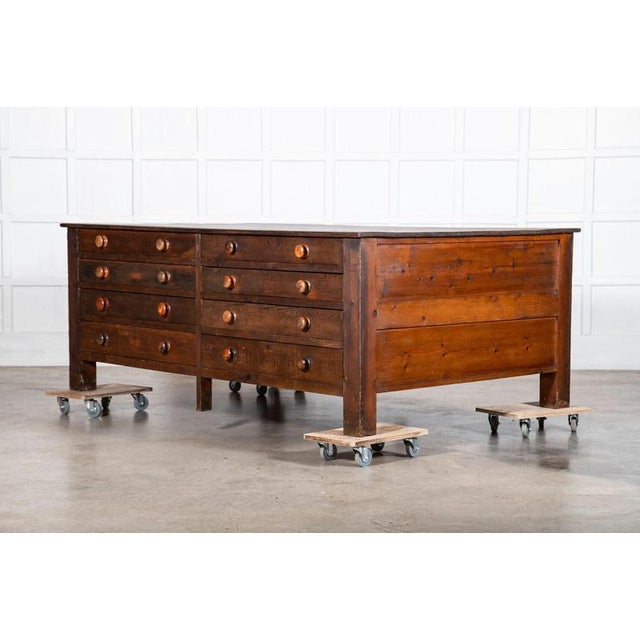 Large 19th Century English Pine Double Sided Work Table, 1890 For Sale - Image 13 of 18