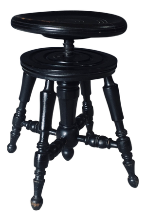 Early 20th Century Black Stained Piano Stool, 1890s