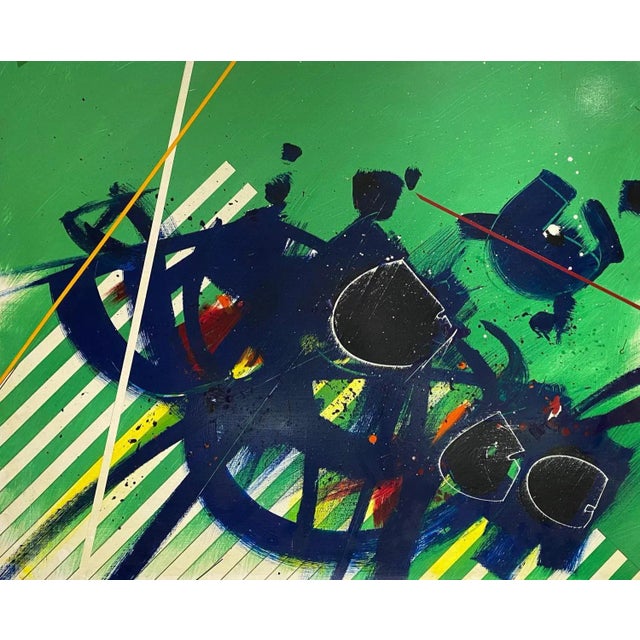 Yvan Moscatelli, Abstract Composition 2, Oil on Wood, 1994 For Sale - Image 8 of 8