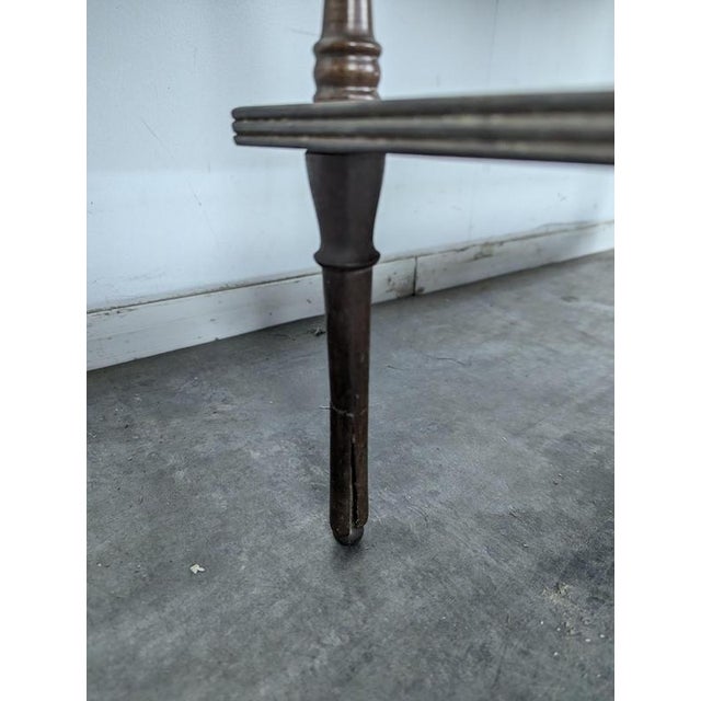 Mahogany and Leather 3-Tier Shelf with English-Style Columns For Sale - Image 6 of 7