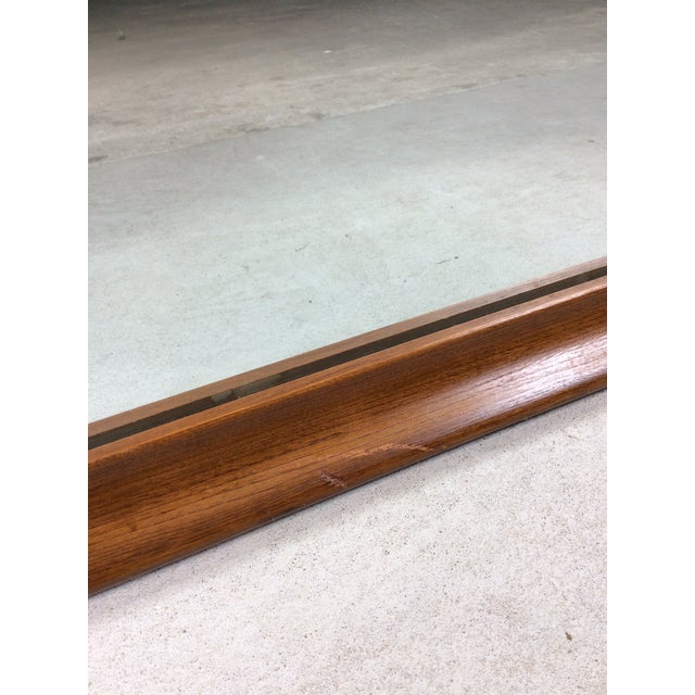 Mid Century Modern Long Rectangular Wall Mirror With Walnut Frame For Sale - Image 11 of 17