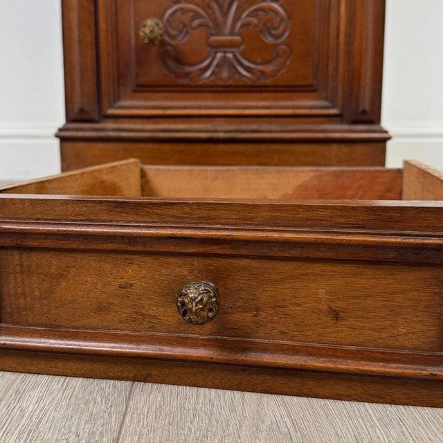 19th Century French Walnut Cabinet with Marble Top For Sale - Image 12 of 13