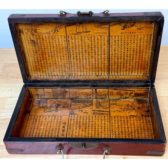 Exceptional Chinese Lacquered Travel Chess Set Lacquered Board & Court Figures For Sale - Image 17 of 18