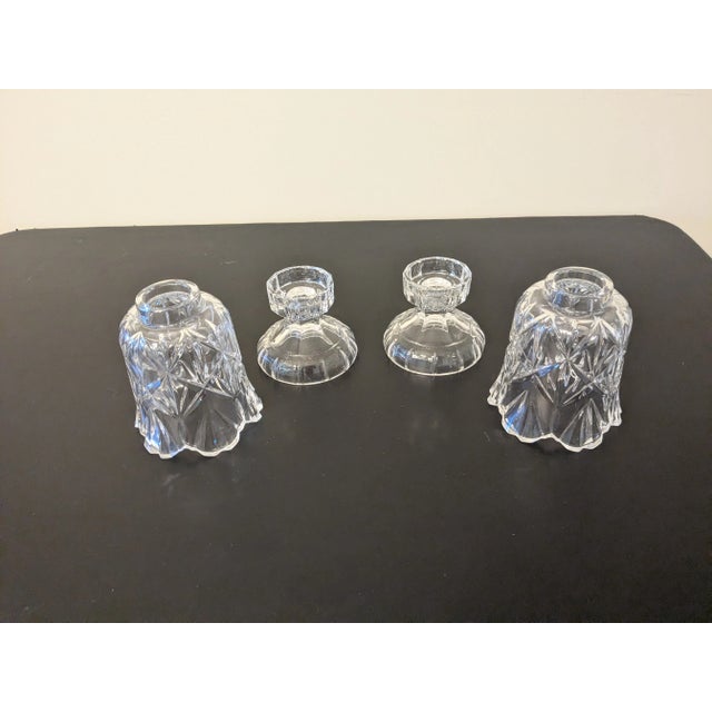 Traditional Vintage Godinger Shannon Crystal Mini Hurricane Candle Holders For Sale - Image 3 of 6