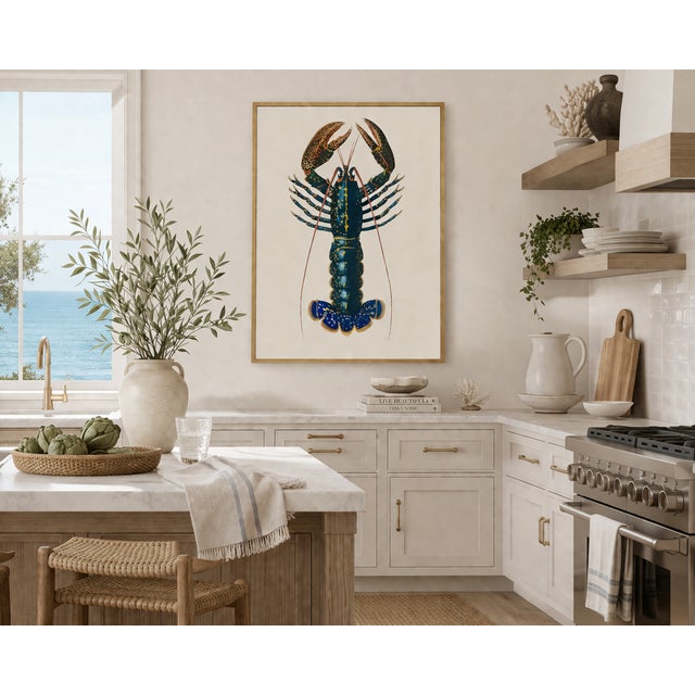 Illustration Crimson Crawfish Antique Illustration, Vintage Marine Art Print Reproduction, 24″ × 36″ For Sale - Image 3 of 8