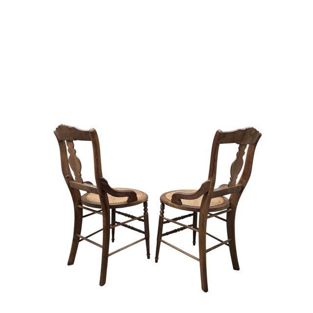 Antique French Provincial Oak Dining Armchairs With Cane Seats - Set of 5 For Sale - Image 9 of 11