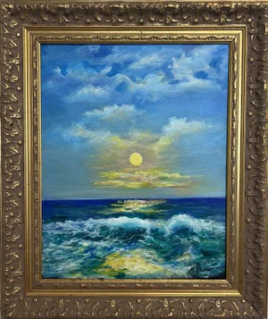 Seascape by Max Shekhter (B. 1938) – Original American Oil Painting on Canvas