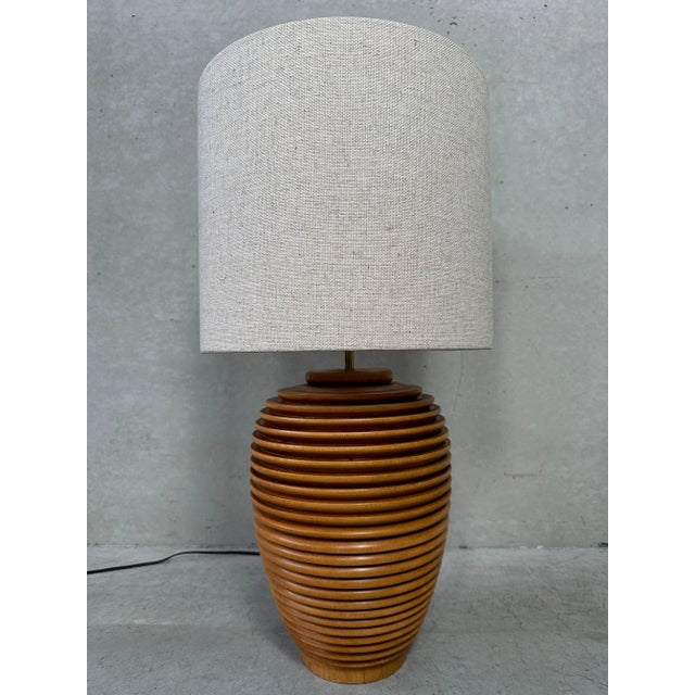 Vintage Table Lamp in Wood For Sale - Image 9 of 9