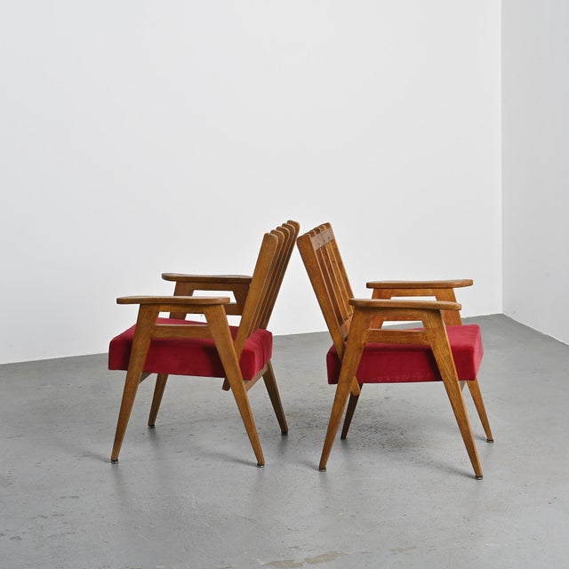 Wooden Armchairs from Henry Jacques Le Même, 1940s, Set of 2 For Sale - Image 6 of 16