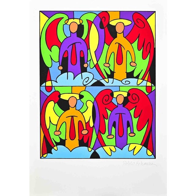 Contemporary Pablo Echaurren, Angels Pop, Screenprint, 1990s For Sale - Image 3 of 3