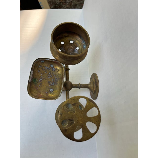 Antique Brass Wall Mounted Bathroom Soap Holder For Sale - Image 4 of 8