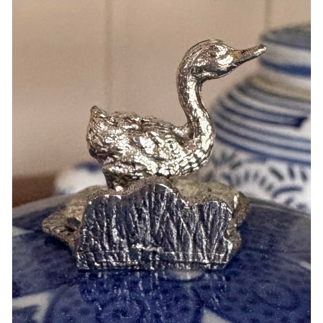 Silver Vintage 1975 Metzke Pewter Duck Place Card Holders – Original 2 Boxes - Set of 12 For Sale - Image 8 of 10