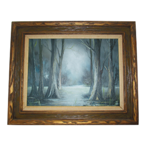Mid Century Modern Original Oil Painting by New Orleans Artist Stan Fontaine of the Buyou