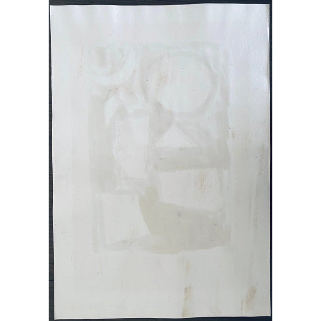 Paint Vintage Moses Bagel Bahelfer Abstract French Judaica Watercolor Gouache Painting For Sale - Image 7 of 9