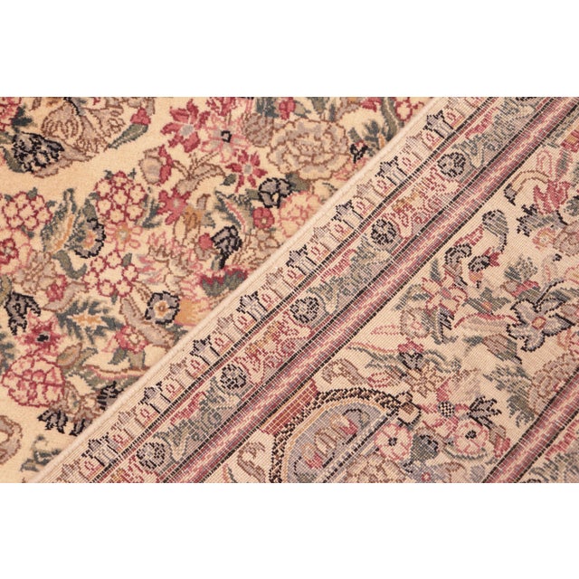 Textile Shabby Chic Pak-Persian Beige/Pink Wool Rug - 6'1'' X 9'6'' For Sale - Image 7 of 9