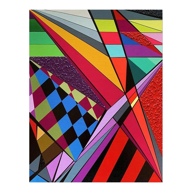 Monty Montgomery, Abstract Mixed Media Artwork, "Geo #77" For Sale