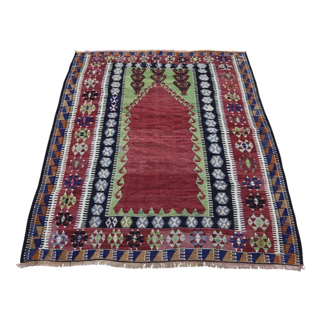 1970s Southwestern Abstract Design Kilim Rug For Sale