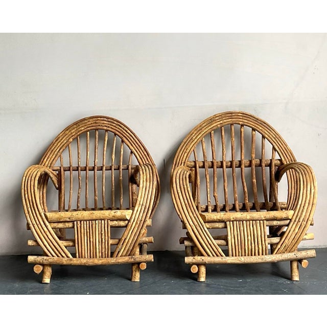 Vintage Boho Bent Branch Adirondack Chairs - A Pair For Sale - Image 10 of 12