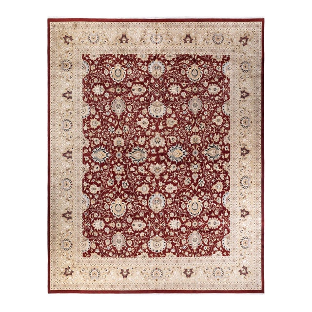 Mogul, One-of-a-Kind Hand-Knotted Area Rug - Red, 12' 0" x 14' 8" For Sale