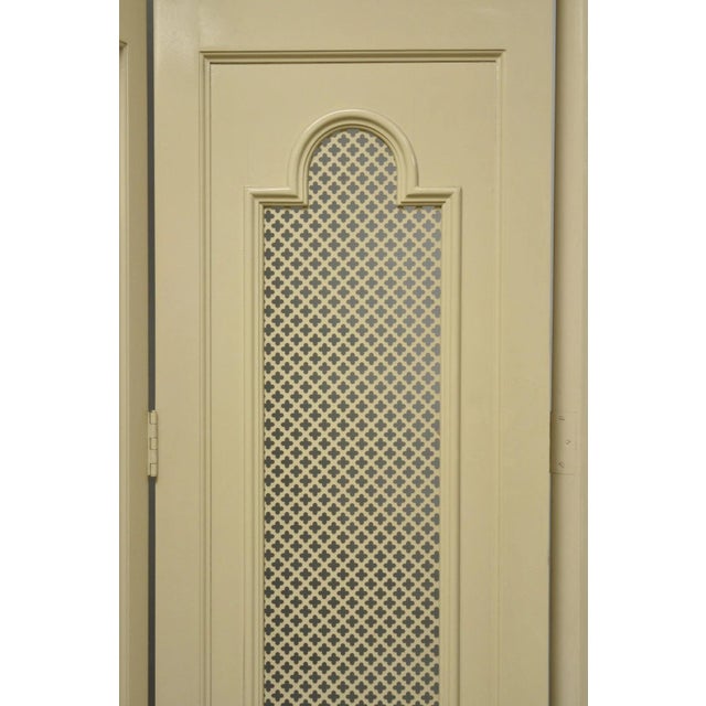 Vintage LRG Hollywood Regency 92" Tall 6 Panel Bone Lacquer Room Divider Screen For Sale - Image 11 of 18