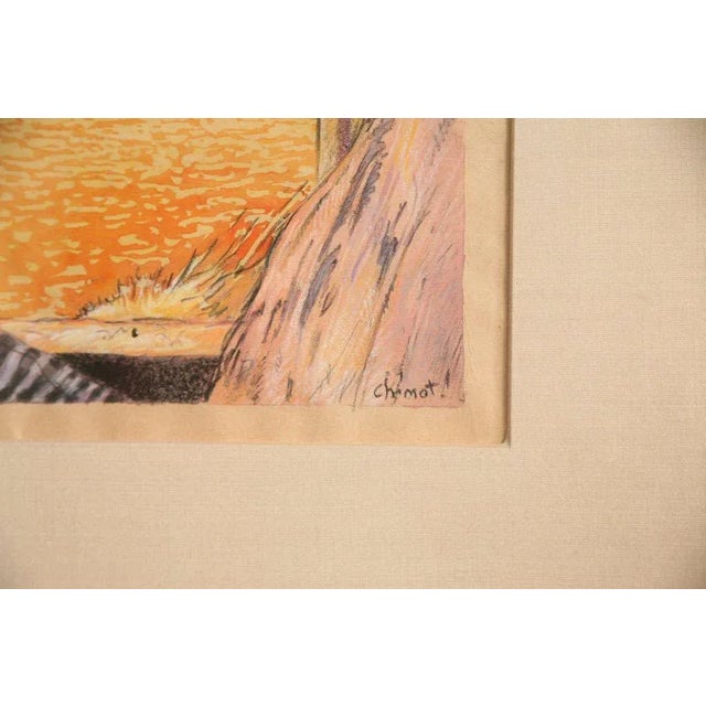 Art Deco Sensual Watercolor by Eduard Chimot Custom Framed Framed, 1920's For Sale In Miami - Image 6 of 11