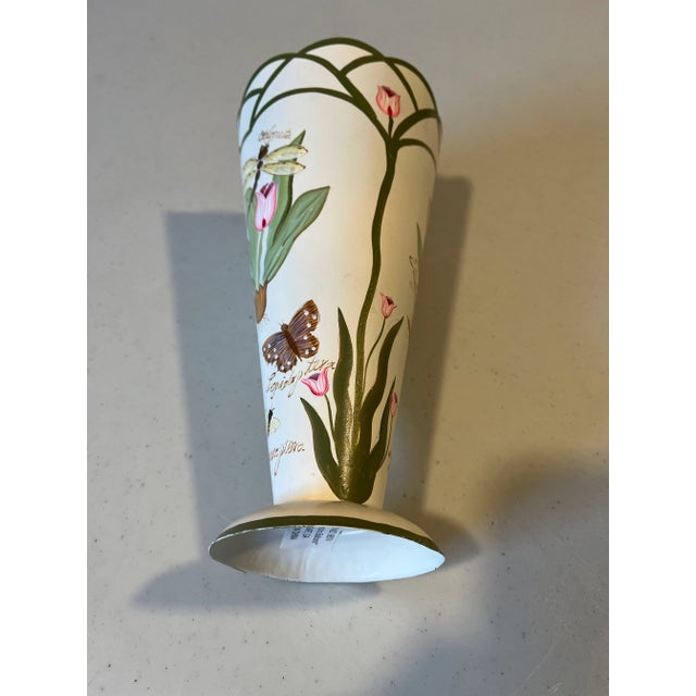 Mid 20th Century Mid 20th Century Tole Hand Painted Vase For Sale - Image 5 of 12
