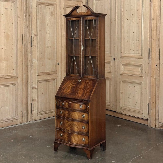 Antique English Mahogany Secretary ~ Bookcase For Sale - Image 4 of 18