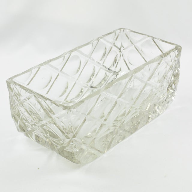 1930s Modernist Carved Crystal Centerpiece Decorative Bowl, circa 1930 For Sale - Image 5 of 11